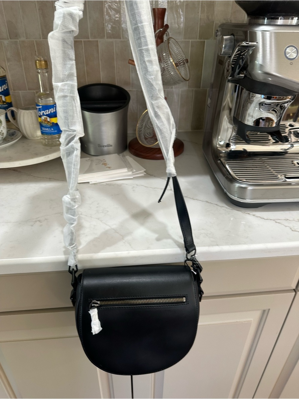 Rebecca Minkoff Black Leather Crossbody Saddle Bag
